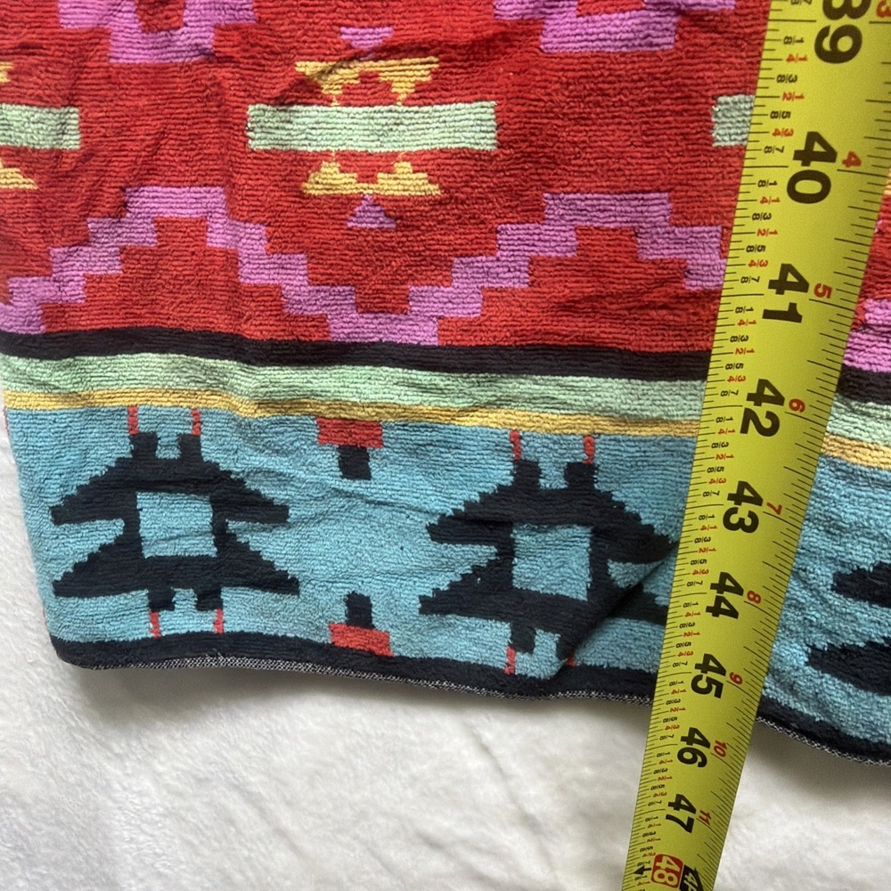 Vintage Hammacher Schlemmer Southwestern Aztec Robe Belted One Size Cotton‎ - Picture 8 of 13